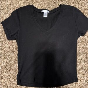 bozzolo v neck ribbed crop top